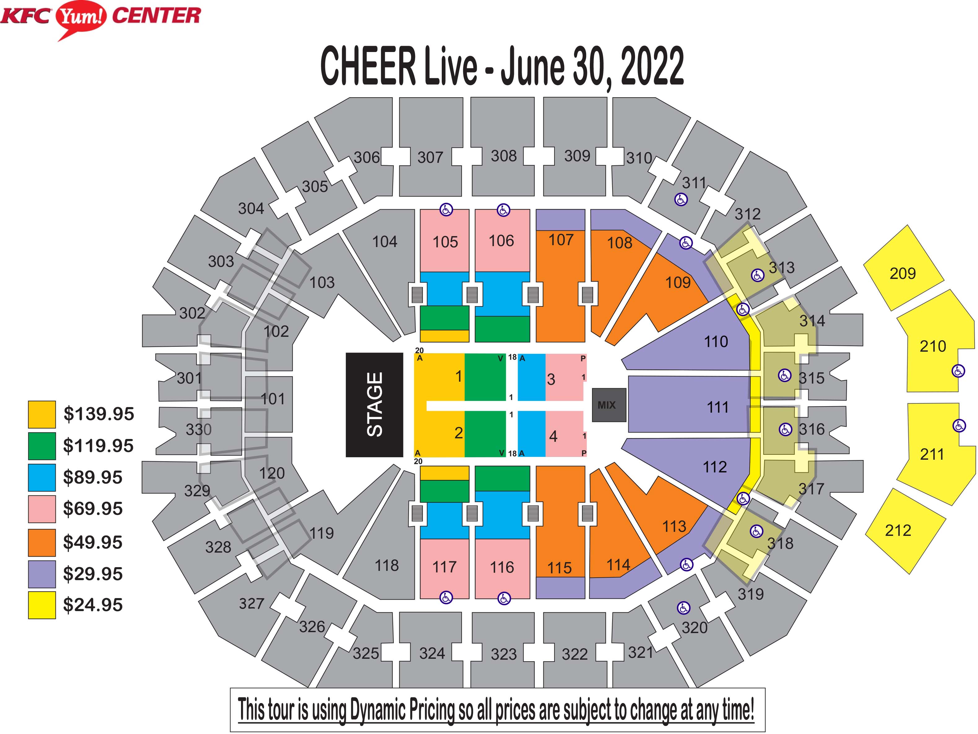 Seating Charts Kfc Yum Center 7286