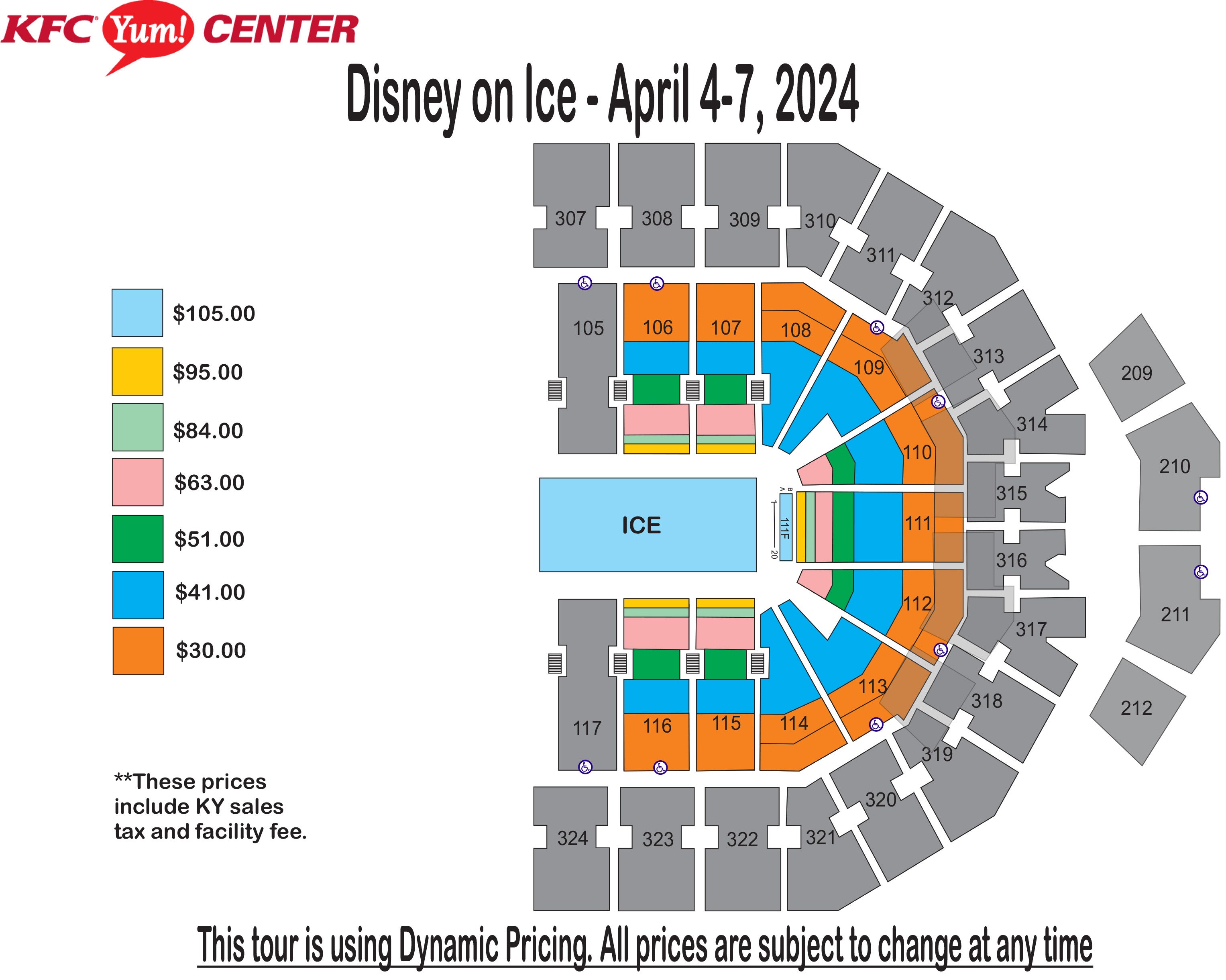 Seating Charts KFC Yum Center