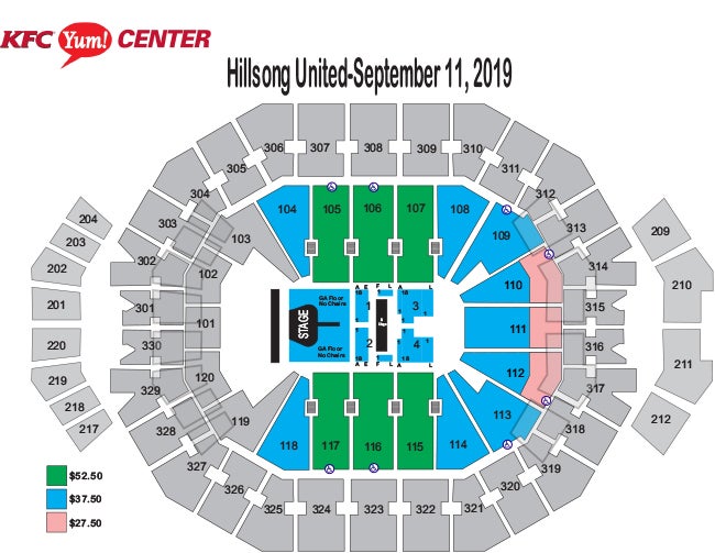 Seating Charts | KFC Yum! Center