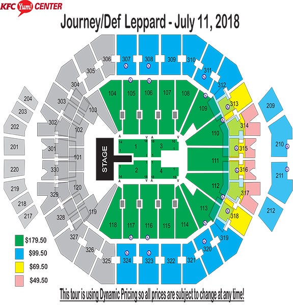 Seating Charts | KFC Yum! Center