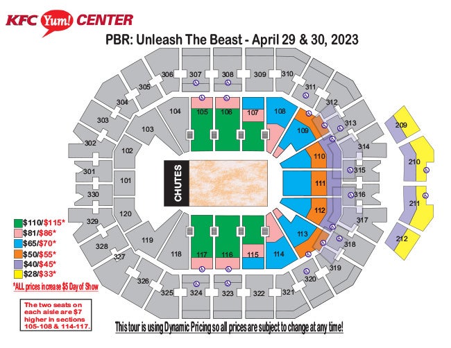 Seating Charts KFC Yum! Center