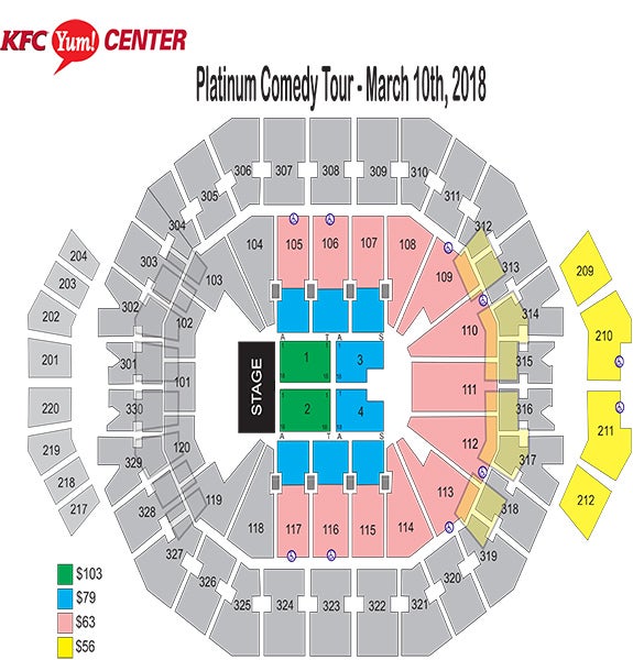 Seating Charts KFC Yum! Center