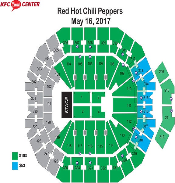 Seating Charts | KFC Yum! Center