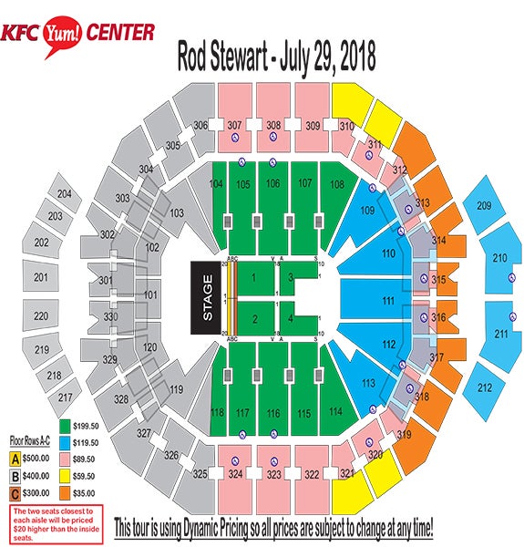 Seating Charts | KFC Yum! Center