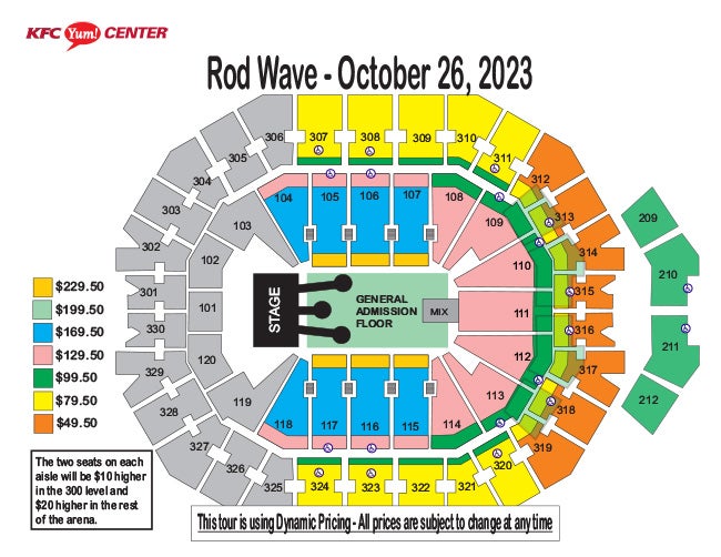 Seating Charts Kfc Yum Center 2395